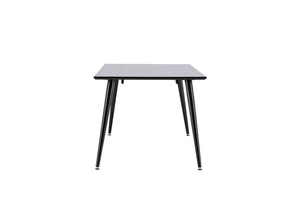 Dipp Rectangular Dining Table 180x90 cm | Black MDF Top with Metal Base