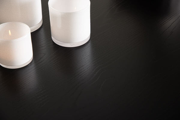 Dipp Rectangular Dining Table 180x90 cm | Black MDF Top with Metal Base