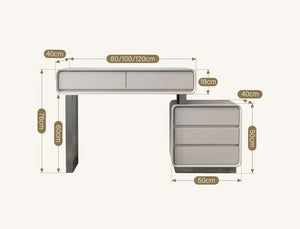Dobson Modern Dressing Table with LED Light Mirror, Light Grey Finish – Contemporary Bedroom Vanity Table with Storage, Elegant Makeup Station 120cm Light Grey - Sleek Furniture