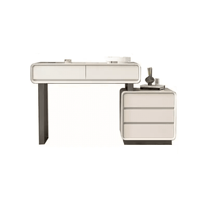 Dobson Modern Dressing Table with LED Light Mirror, Light Grey Finish – Contemporary Bedroom Vanity Table with Storage, Elegant Makeup Station 120cm Light Grey - Sleek Furniture