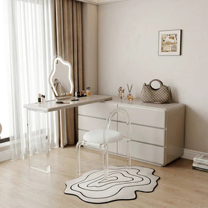 Dominic Modern Dressing Table with Sideboard, LED Mirror & Storage Vanity Desk, Cream Grey - Sleek Furniture