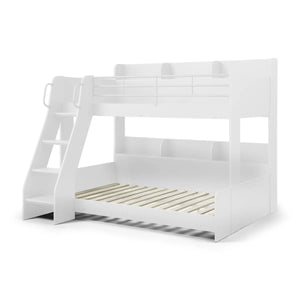 Domino Triple Sleeper Bunk Bed with Single Over Small Double – White or Light Grey - Sleek Furniture