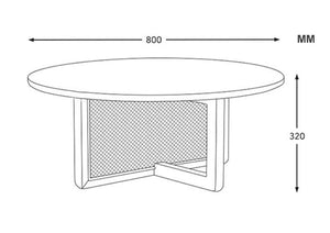 Dora Rattan Coffee Table Light Oak Wooden Living Room Table with Natural Rattan Shelf Modern Contemporary Centre Table - Sleek Furniture