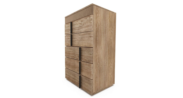 Sorrento Five Drawer Chest of Drawers in Pumice House Basket Weave