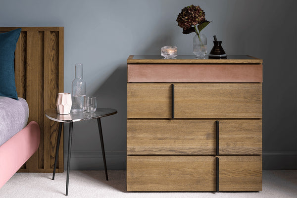 Amalfi Bedside Chest of Drawers in Pumice House Basket Weave