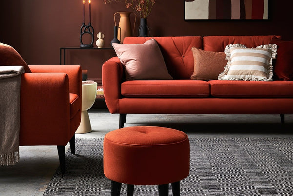 Jack Armchair in Burnt Orange Velvet