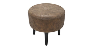 Jack Round Footstool in Ash Faux Leather