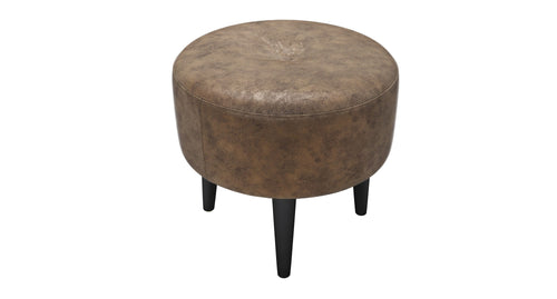 Jack Round Footstool in Ash Faux Leather