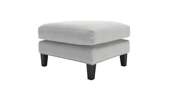 Izzy Medium Rectangular Footstool in Neptune Smart Velvet