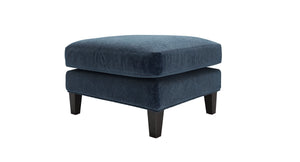 Izzy Medium Rectangular Footstool in Neptune Smart Velvet