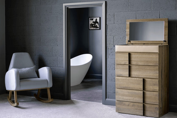 Sorrento Five Drawer Chest of Drawers in Pumice House Basket Weave