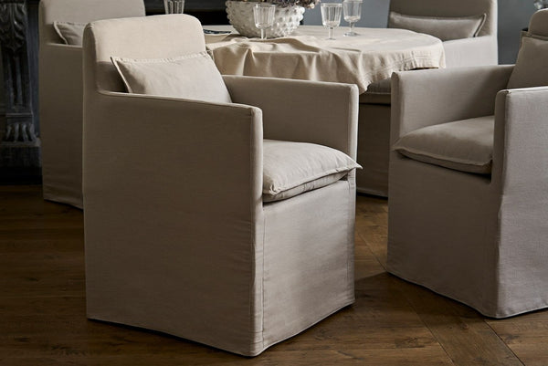 Anders Dining Chair with Arms in Pumice House Basket Weave