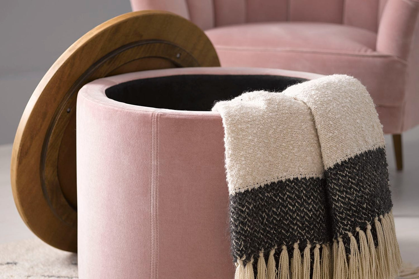 Ringo Storage Drum in Pumice House Basket Weave