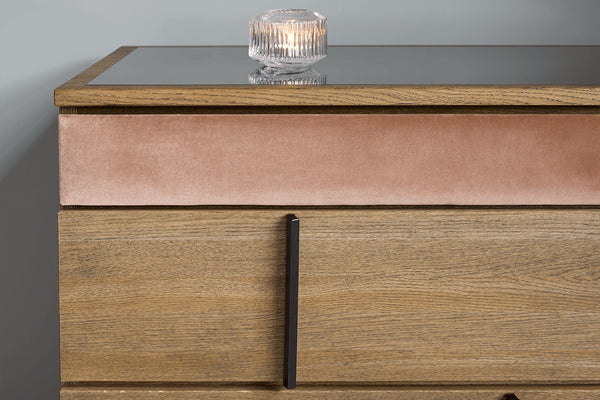 Amalfi Bedside Chest of Drawers in Pumice House Basket Weave