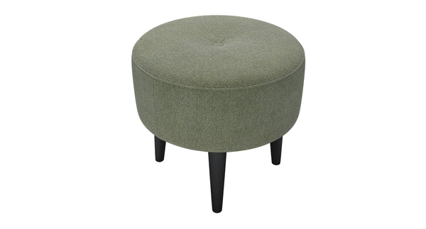 Jack Round Footstool in Ash Faux Leather