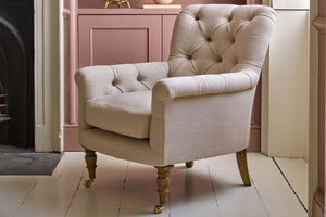 Poppy Armchair in Dusty Rose Cotton Matt Velvet