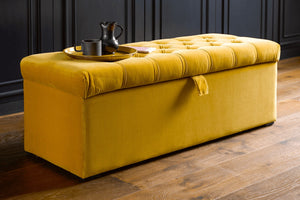 Valentin Storage Bench in Alabaster Brushed Linen Cotton