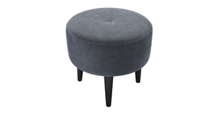 Jack Round Footstool in Ash Faux Leather
