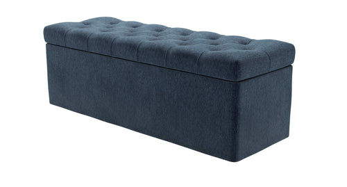 Valentin Storage Bench in Alabaster Brushed Linen Cotton