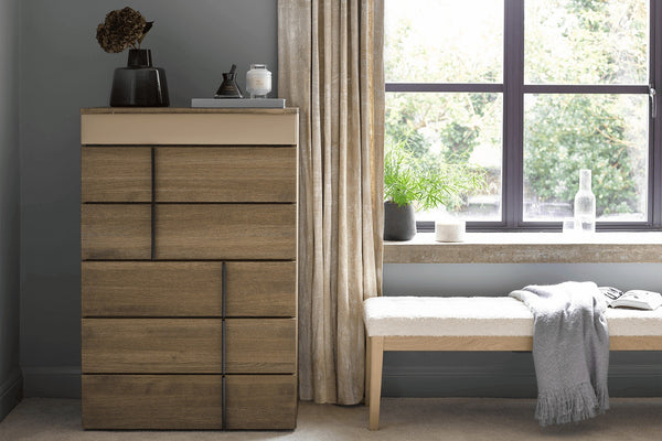 Sorrento Five Drawer Chest of Drawers in Pumice House Basket Weave