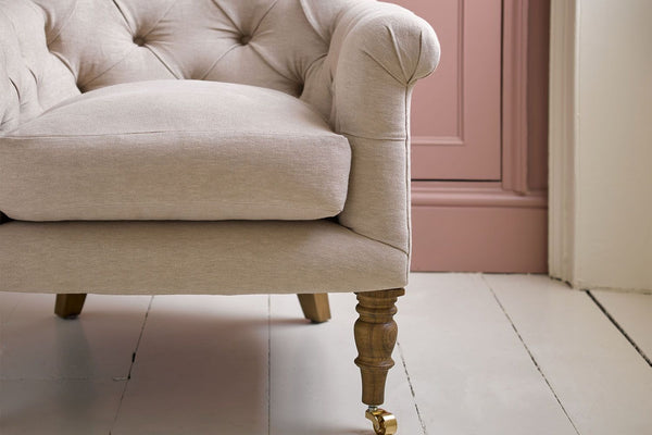 Poppy Armchair in Dusty Rose Cotton Matt Velvet