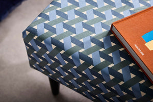 Jude Rectangular Footstool in Green Velvet