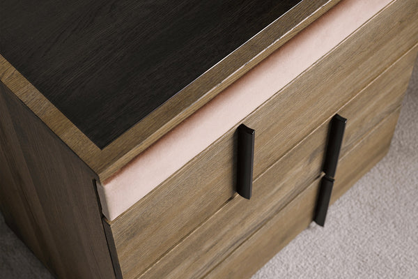 Amalfi Bedside Chest of Drawers in Pumice House Basket Weave