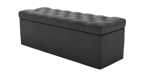 Valentin Storage Bench in Alabaster Brushed Linen Cotton