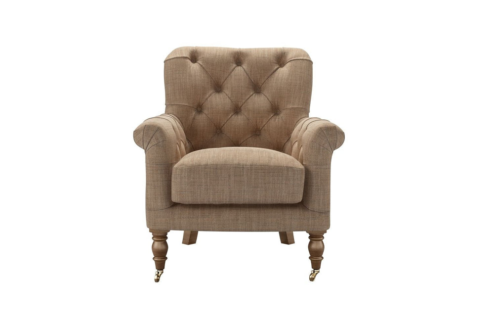 Poppy Armchair in Dusty Rose Cotton Matt Velvet