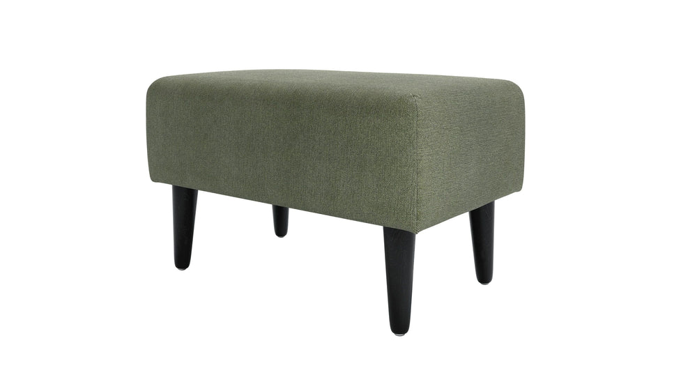 Jude Rectangular Footstool in Green Velvet
