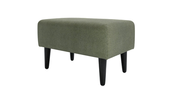Jude Rectangular Footstool in Green Velvet