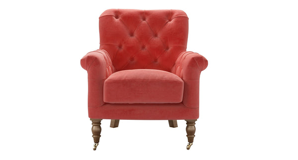 Poppy Armchair in Dusty Rose Cotton Matt Velvet