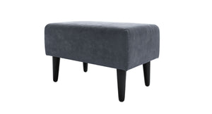 Jude Rectangular Footstool in Green Velvet