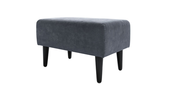 Jude Rectangular Footstool in Green Velvet
