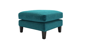 Izzy Medium Rectangular Footstool in Neptune Smart Velvet