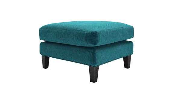 Izzy Medium Rectangular Footstool in Neptune Smart Velvet