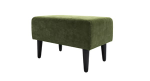 Jude Rectangular Footstool in Green Velvet