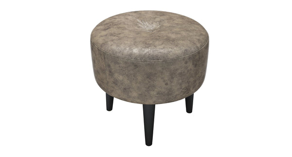 Jack Round Footstool in Ash Faux Leather