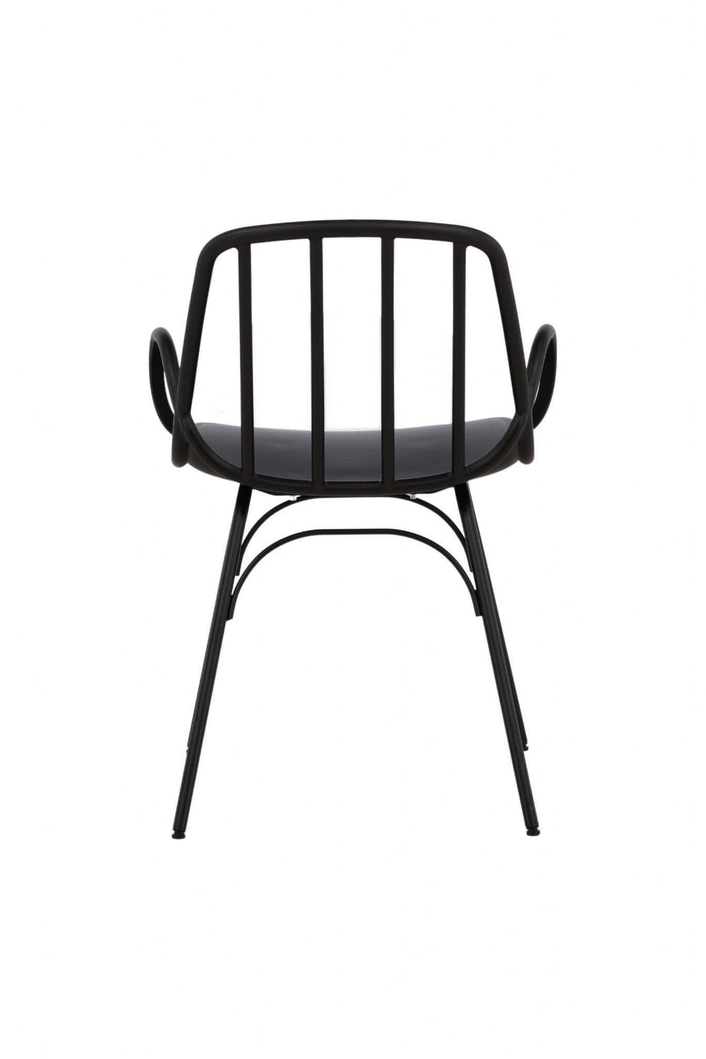 Dyrön Dining Chair Set of 2, Black – Modern Plastic Chairs with Steel Legs