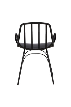 Dyrön Dining Chair Set of 2, Black – Modern Plastic Chairs with Steel Legs