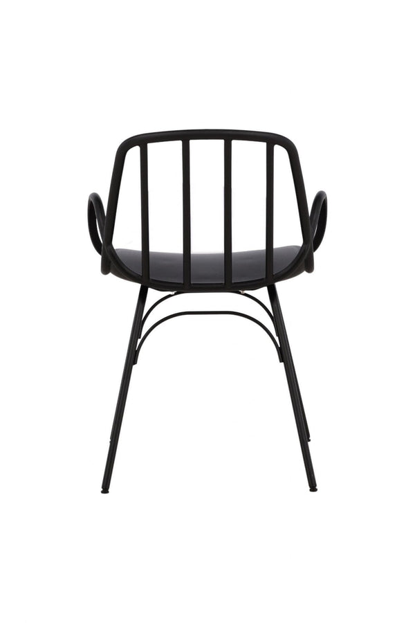 Dyrön Dining Chair Set of 2, Black – Modern Plastic Chairs with Steel Legs