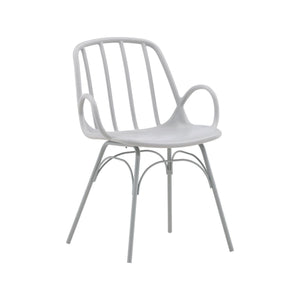 Dyrön Dining Chair Set of 2, Light Grey | Modern Plastic Chairs with Steel Legs