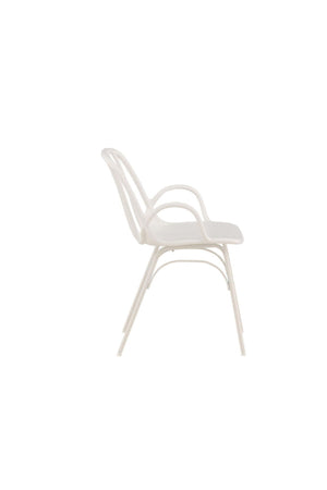 Dyrön Dining Chair Set of 2, White | Modern Plastic Chairs with Steel Legs