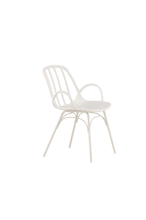 Dyrön Dining Chair Set of 2, White | Modern Plastic Chairs with Steel Legs