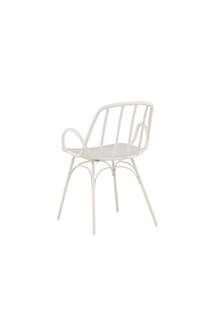 Dyrön Dining Chair Set of 2, White | Modern Plastic Chairs with Steel Legs