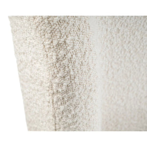 Eden Ivory Bouclé Upholstered Bed Frame with Curved Headboard & Black Legs - Sleek Furniture