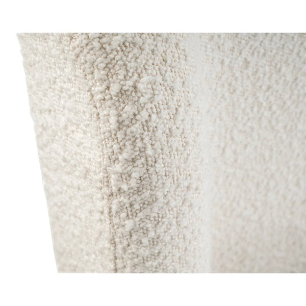 Eden Ivory Bouclé Upholstered Bed Frame with Curved Headboard & Black Legs - Sleek Furniture