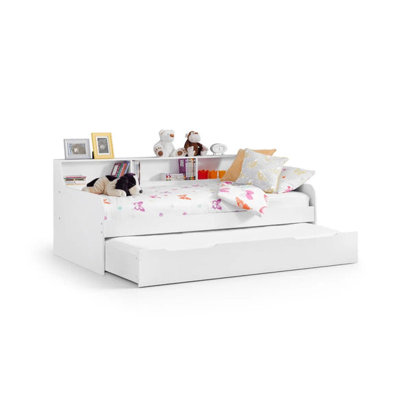 Ellie White Underbed Storage Drawer & Single Trundle Bed – Multi-Functional Pull-Out Drawer for UK Single Mattress - Sleek Furniture
