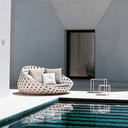 Elysia Rattan Round Outdoor Daybed with Cushions, Garden Sofa Day Bed, Waterproof Patio Lounge Bed, Modern Circular Outdoor Seating for Garden, Terrace & Balcony - Sleek Furniture