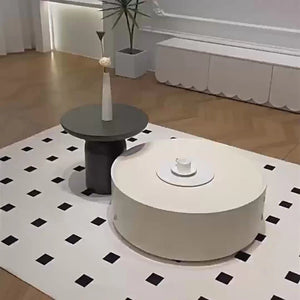 Eudora Modern Nesting Coffee Table Set with Matching TV Stand – Contemporary MDF Living Room Furniture Set in Cream and Grey Finish - Sleek Furniture